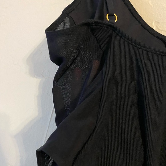 L*Space Elegant Hollywood Mesh Sides Black Swimwear One Piece Size XL - Picture 7 of 13